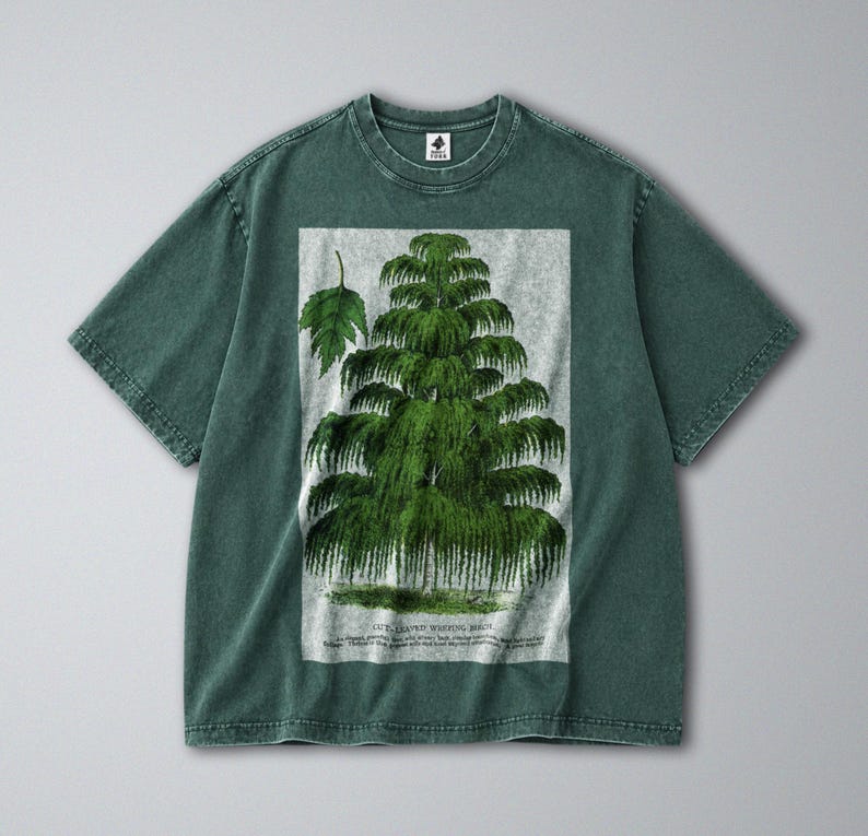 Spring Describing Printable 100% Cotton Graphic Tee - Retro Oversized Fit - Snow Washed - Weeping ...