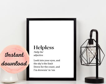 Helpless Lyrics Etsy Helpless Lyrics Etsy