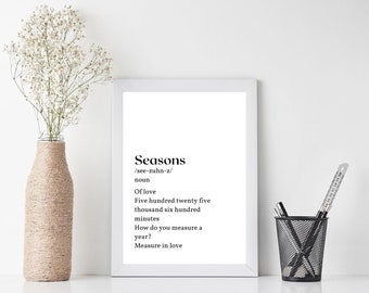 Seasons Inspired Definition Digital Print