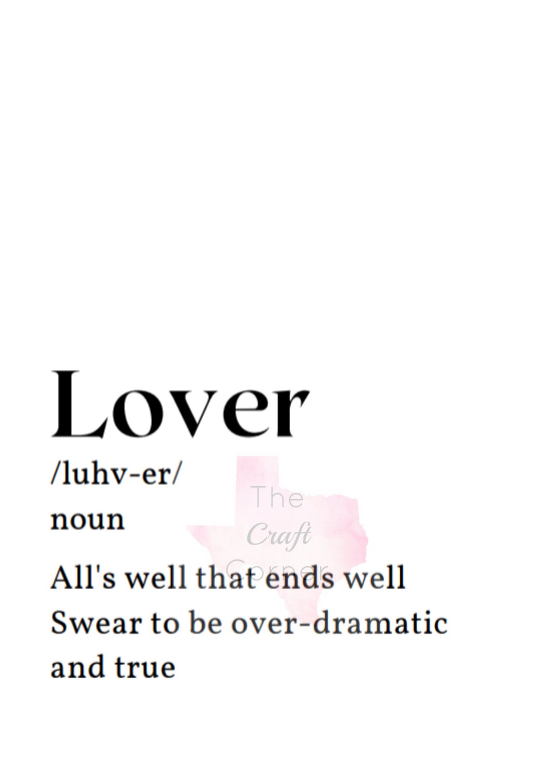 Lover Collection Lover Definition Wall Art Etsy