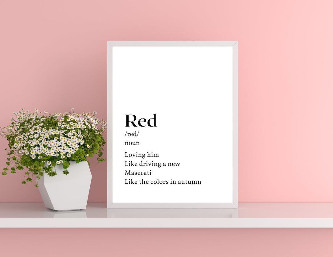 Red Definition Digital Print Etsy