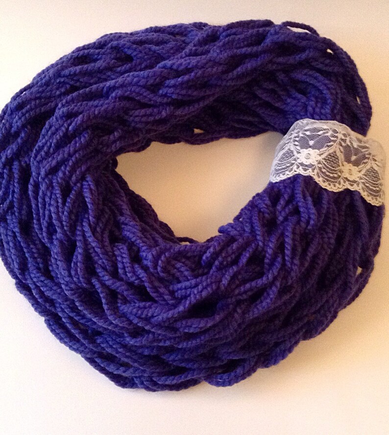 Purple loose knit scarf oversized knit scarf purple infinity Etsy