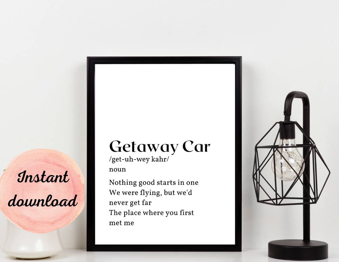 Reputation Collection Getaway Car Definition Wall Art Etsy