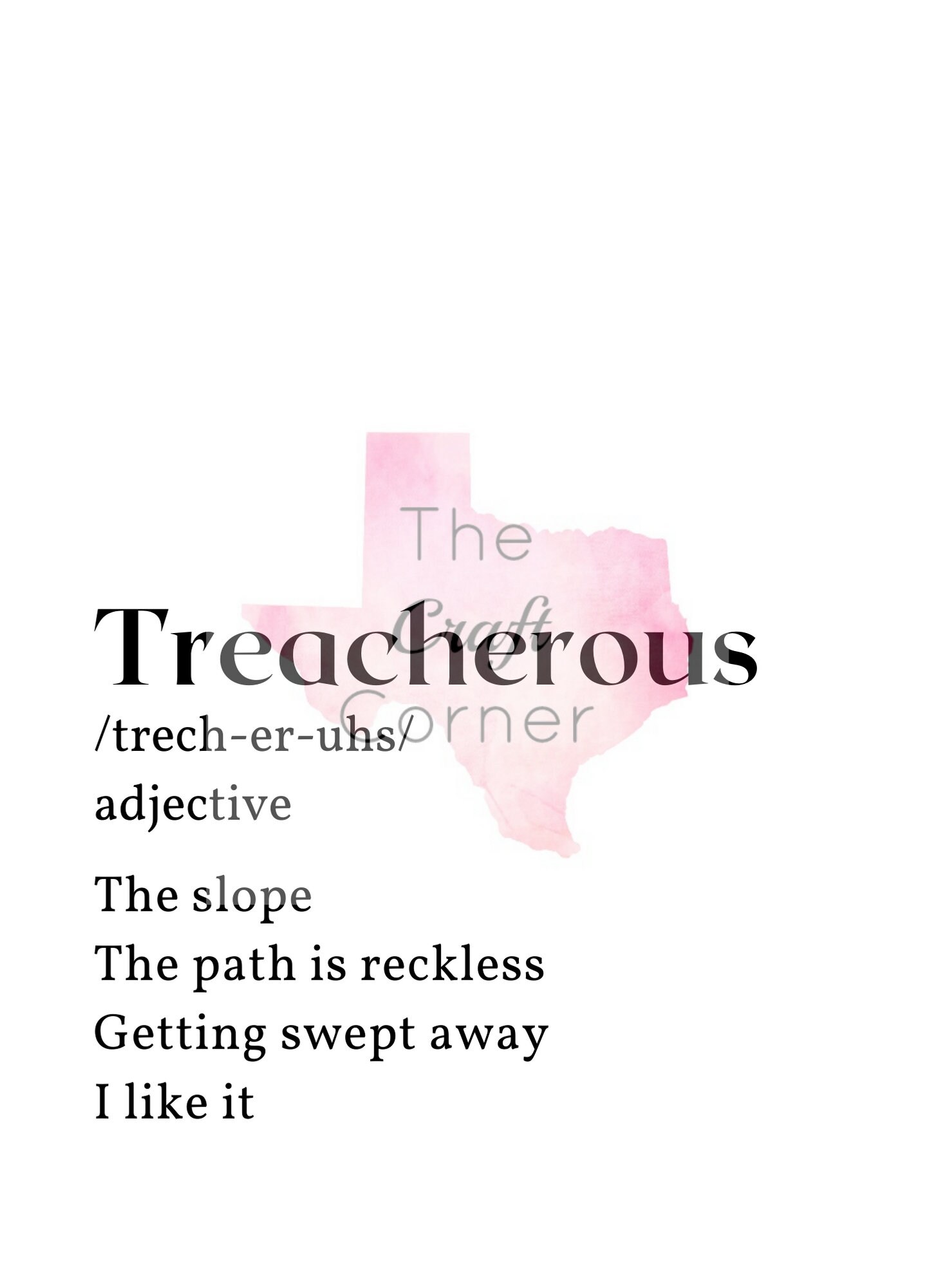 Treacherous Definition Digital Print - Etsy