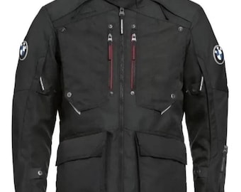 BMW Motorrad GS Rallye Motorcycle Jacket Mens Black Adventure Touring Biker Jacket Ventilated Mesh Riding Gear Breathable Motorcycle Jacket