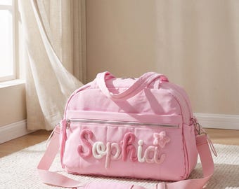 Personalized Diaper Bag, Custom Mommy Bag, Large Hospital Bag for New Mom, Monogrammed Travel Baby Tote Bag, Weekender Bag, Baby Shower Gift