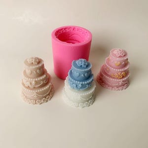 Forma silikonowa na wielopoziomowy tort weselny, platynowa forma na płynne mydło z mleka matki, miniaturowa ozdoba na tort, świeca, żywica, masa cukrowa, DIY