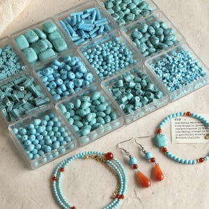 Natural Turquoise Round & Abacus Spacer Beads, Loose Stone Beads for Woven Bracelet Necklace Earring DIY Jewelry Making Supplies