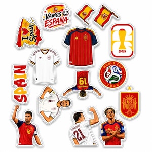 Spain World Cup Champions 2026 Waterproof Vinyl  Soccer/Football Sticker Pack