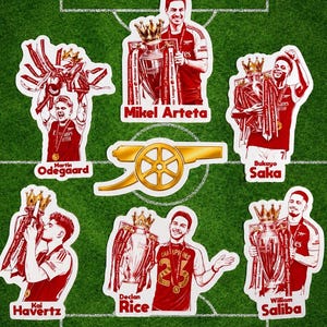 Arsenal Premier League Champions Celebration 25/26 Football/Soccer Waterproof Vinyl Stickers