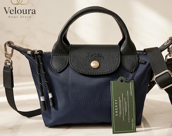 Longchamp Le Pliage Energy Mini Tote Bag, Navy Blue Crossbody, Everyday Versatile Bag