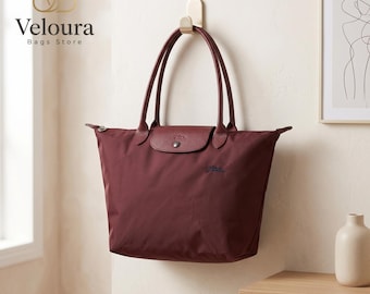 Bolsa Longchamp Grande em Nylon, Bolsa de Mão Feminina para Uso Diário, Trabalho e Viagens