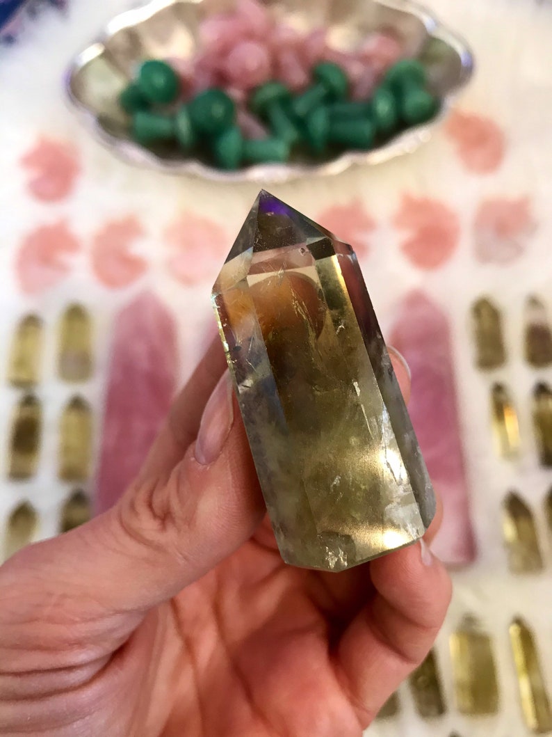 NATURAL CITRINE POINT carved crystal collectors specimen