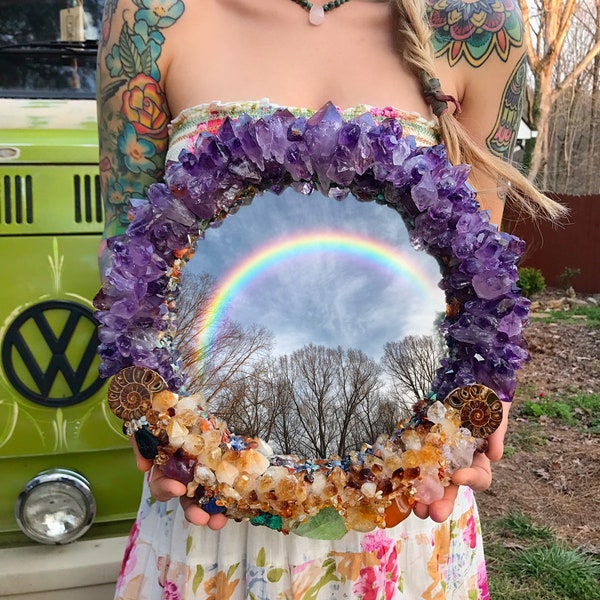 CUSTOM Crystal Mirror // MADE To ORDER 1-3 months lead time // you choose your stones