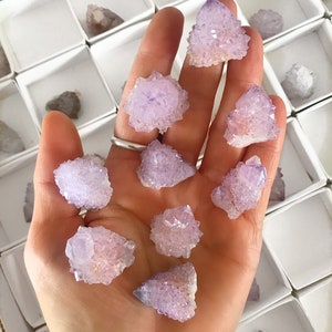 Mini SPIRIT QUARTZ POINT ametista Cluster Specimen - piccola ametista grezza ////