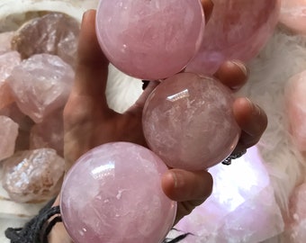 1lb + ROSE QUARTZ SPHERE // crystal collection carving // Crystal Ball