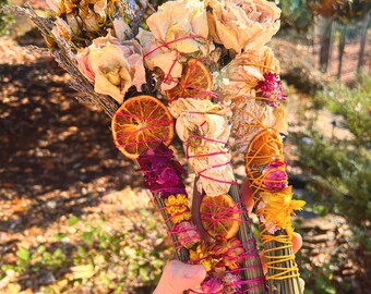 XL LAVENDER + ROSE Handmade organic cleansing burning bundle - // garden roseS //