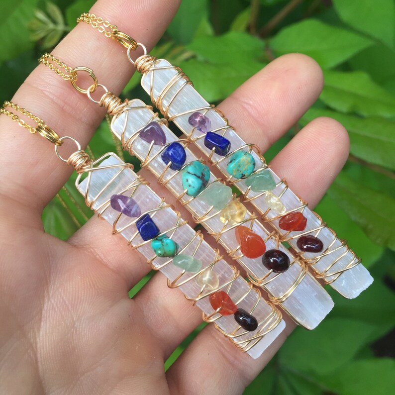 Selenite crystal necklace Outlet