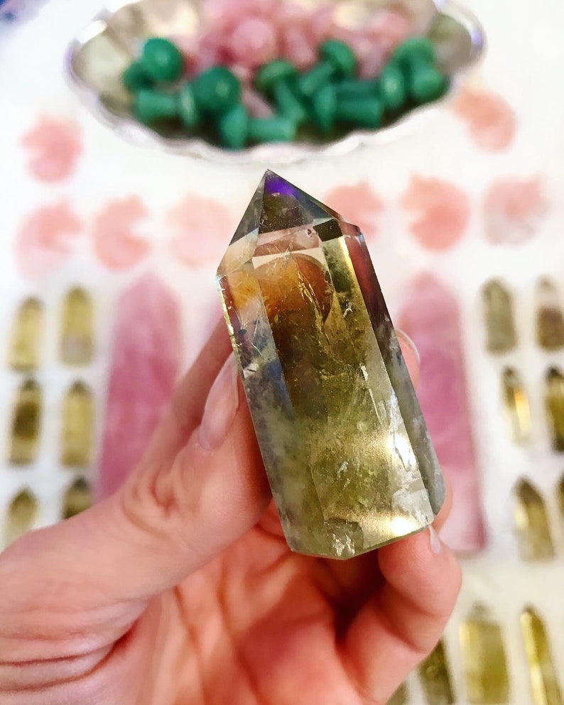 NATURAL CITRINE POINT carved crystal collectors specimen