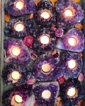 AA grade XL AMETHYST Cluster Candle holder - large - free tealight