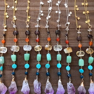 CHAKRA necklace // silver stars // made to order