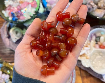 CARNELIAN MUSHROOM usa seller // crystal collector carving // shrine alter tools gemstones