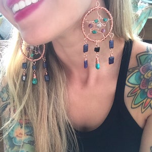 BRINCOS DREAMCATCHER personalizados // feitos sob encomenda // pedras preciosas personalizadas // joias veganas