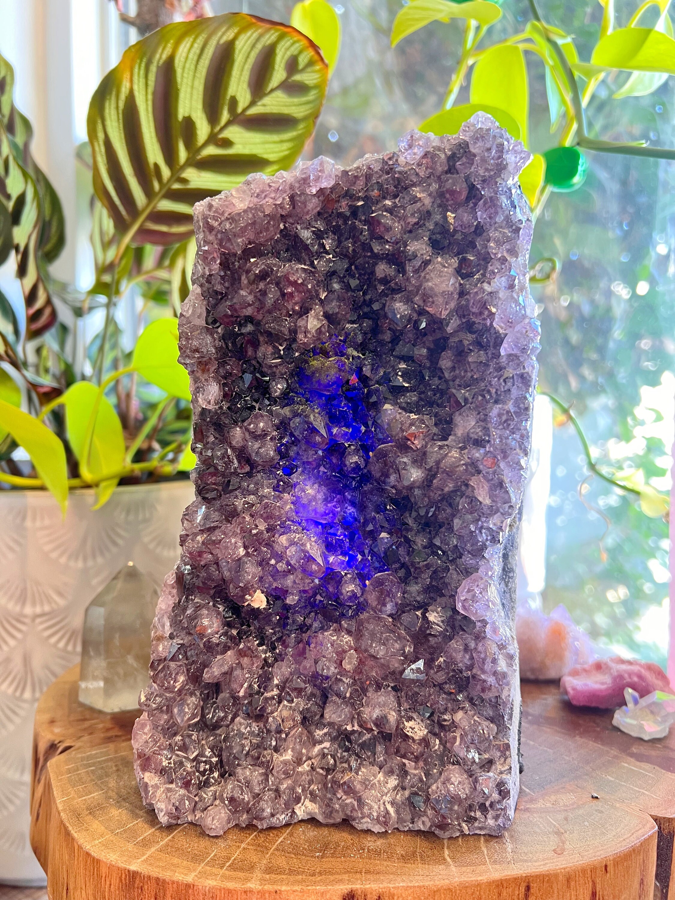 2. HUGE AMETHYST LAMP 6 12lbs Free Bulb Led Dimmer Cord Free