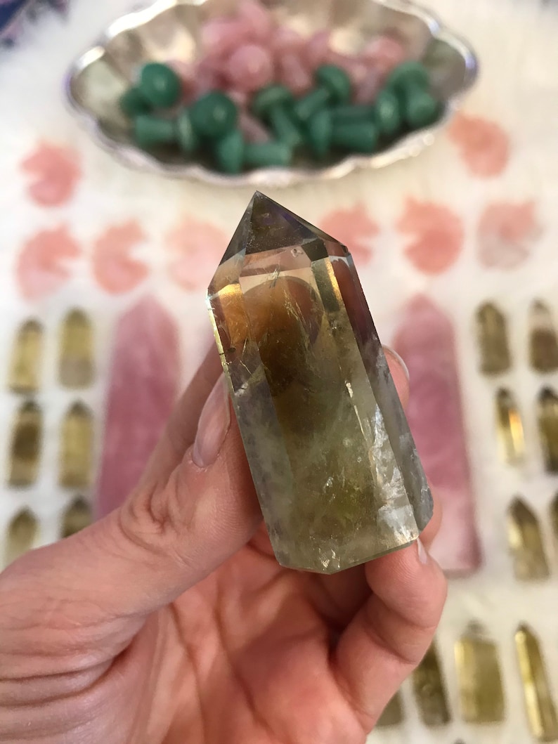 NATURAL CITRINE POINT carved crystal collectors specimen