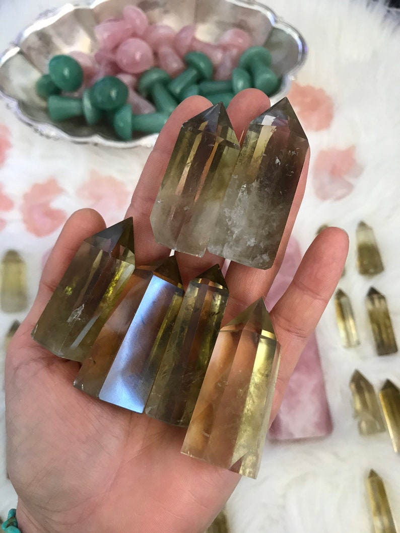 NATURAL CITRINE POINT carved crystal collectors specimen