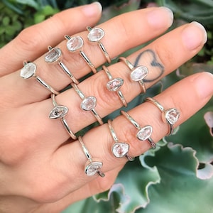 MAAT 4 HERKIMER DIAMOND Ring // .925 Sterling Zilver // diamanten ring bruiloft
