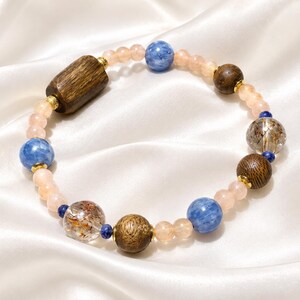 Sunstone Multi-Edelstein-Armband aus Kynam-Agarholz, handgefertigtes 5-mm-Perlenarmband, stapelbar, Geschenkidee für Sie