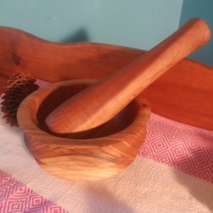 Applewood morter and pestle