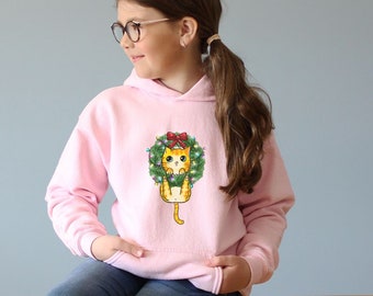 Toddler Cat Christmas Sweatshirt, Little Girl Sweater, Sister Shirt, Kid Christmas Sweater, Toddler Shirt, Meowy Catmas, Girl Christmas