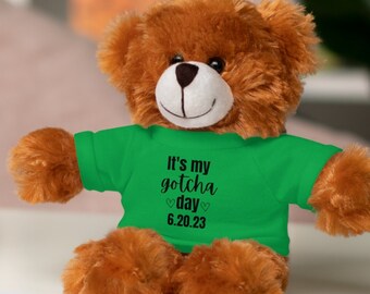 Personalized Adoption Gift Stuffed Animal Custom Adopting Plush Gotcha Day Present For Foster Child Adopted Customized Date Keepsake Forever