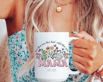 Custom Mama Mug Mom Est 2023 Mug Mothers Day Coffee Mug Personalize Mother Day Gift for New Mom Gift Baby Shower Gift Pregnancy Gift For Mom