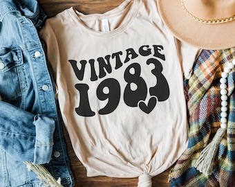 Koszulka na 40 urodziny Vintage 1983 Koszulka Czterdziesty prezent dla kobiet Czterdziesty prezent urodzinowy dla niej 40. urodziny przyjaciela 40. urodziny dla mamy kobiety
