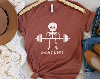 Deadlift Workout Shirt Aesthetic Fitness Shirt Workout Shirt Bodybuilding Shirt Gym Shirt Funny Skull Shirt Barbell Tee Weightlifting Tshirt