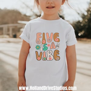 Five Is A Vibe Kid Shirt 5 Is A Vibe Birthday Shirt Retro 5th Birthday Shirt Fifth Birthday Natural Kid Shirt Boho Shirt Fifth Birthday Gift