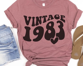 Koszulka na 40 urodziny Vintage 1983 Koszulka Czterdziesty prezent dla kobiet Czterdziesty prezent urodzinowy dla niej 40. urodziny przyjaciela 40. urodziny dla mamy kobiety