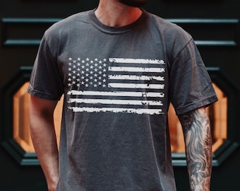 EE. UU. Bandera Hombres Camisa Rojo Blanco Azul Air Force Flyover Patriotic America Tee Cuarto 4 de julio Camiseta American Veteran T-shirt F15 Fighter Jet
