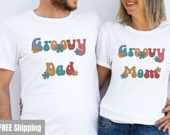 Two Groovy Family Matching Shirts 2 Groovy Birthday Two Groovy Outfit Retro Groovy Shirts Two Groovy Birthday Family Shirt Mom and Dad Shirt