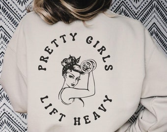 Ładne dziewczyny podnoszą ciężary damskie bluza estetyczna odzież treningowa prezent dla miłośnika siłowni prezent treningowy body positive bluza z kapturem trening sportowy siłownia