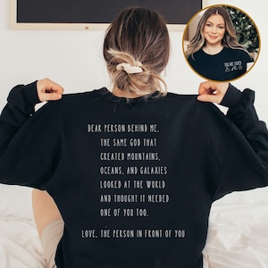 Dear Personbehind Me Christian Sweatshirt Religious Apparel Gift For Her Christian Shirt For Women Bible Verse Shirt Jesus Faith Sweatshirte