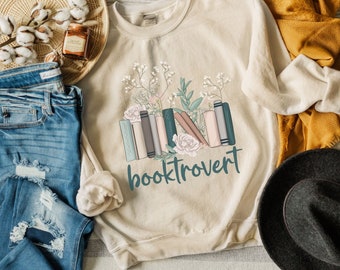 Booktrovert sudadera libro amante camisa café y libros suéter Bookish camiseta para lector lectura regalo bibliotecario maestro escuela en casa mamá camiseta
