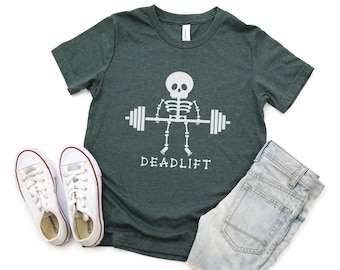 Fitness Shirt Deadlift Workout Shirt Aesthetic Workout Shirt Bodybuilding Shirt Gym Shirt Funny Skull Shirt Barbell Tee Weightlifting TShirt