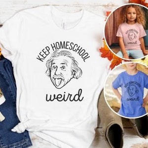 Divertente Keep Homeschool Weird Mom Shirt Homeschooling Mama Regalo per Homeschooled Papà Tshirt Mothers Day Gift Crunchy Momma Home School Shirt