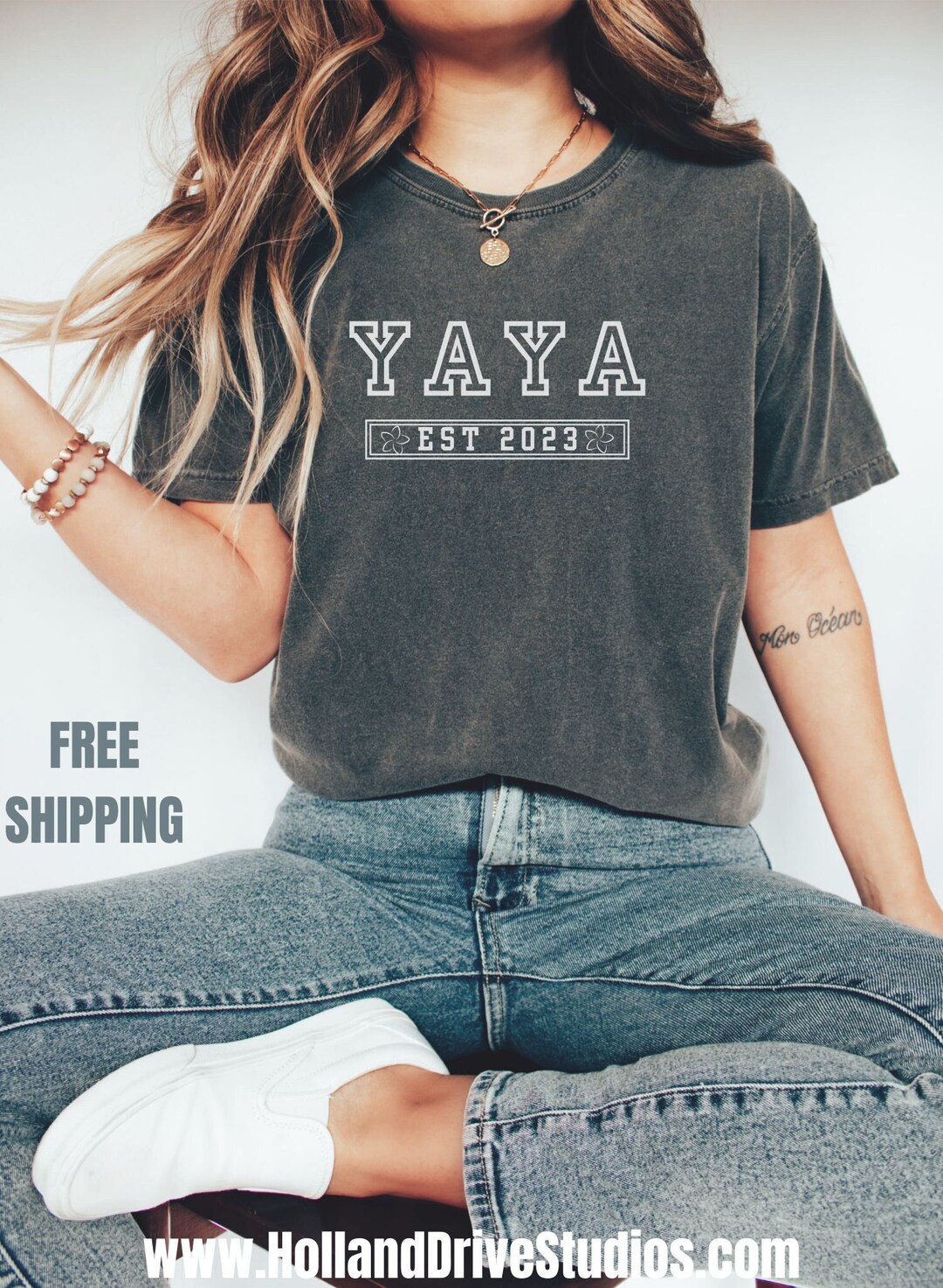 YAYA - Long sleeve T-shirt with round neckline - Grey main image 1