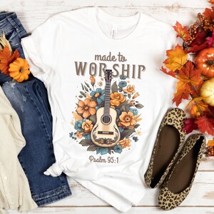 Worship Shirt Psalm 95 Faith Based Shirt Christian Trendy Christian TShirt Bible Verse T-Shirt Jesus Jesus Jesus Apparel Religious Tee Shirt