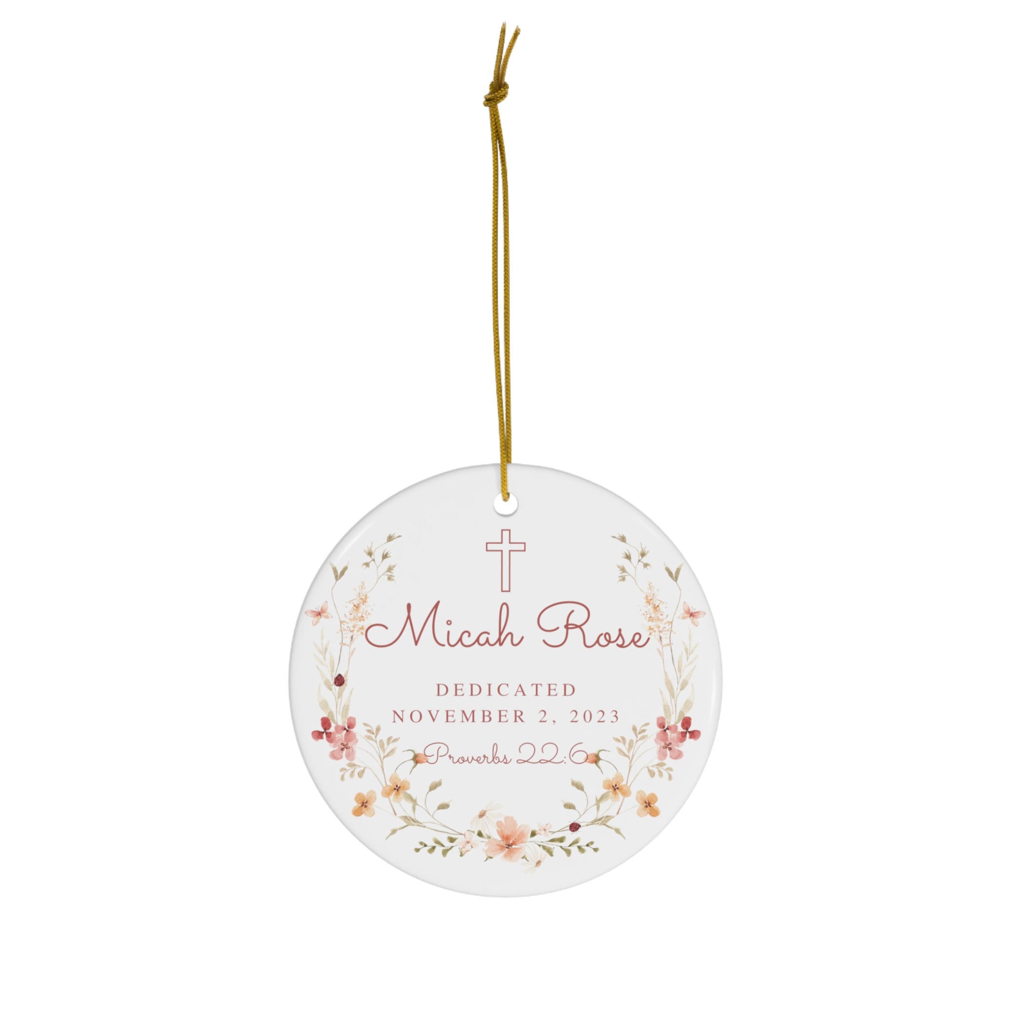 Personalized Baby Dedication Day Verse Porcelain Ornament Dedicate Gift for Boy Girl Custom Dedicate Child Christian Keepsake Religious Gift
